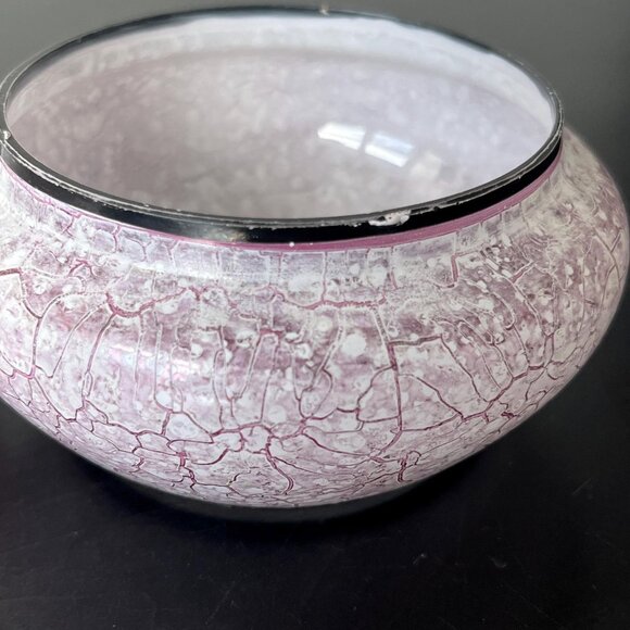 Pink Marbled Glass Vanity Jar // Vintage Powder Jar - Picture 5 of 7